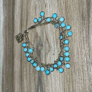 Vintage Anne Klein 3 strand Aqua Faceted Bead Bracelet Women’s Classic Statement